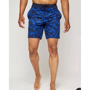Fourlaps 4laps 8" Board Shorts Rough Stripes Navy Cobalt Blue‎ Size 36 Swim